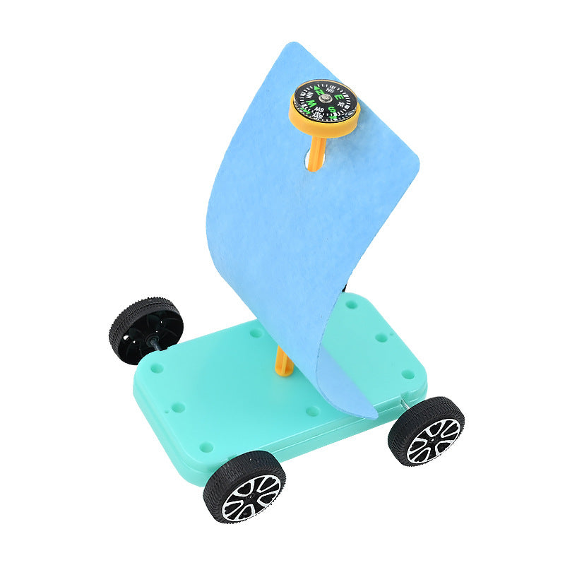 Sailing car Wind-powered trolley Physical science Fun experiment Primary school students Technology small production Invention STEM maker