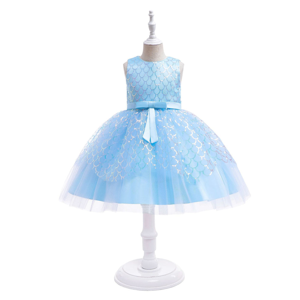 European and american style sequin fish scale princess dress for girls - perfect for flower girls, children's day performances, and piano recitals. baby dress