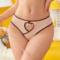 wholesale low-waist ribbed cut out color matching women's underwear pure desire breathable plaid butt lifting bows briefs