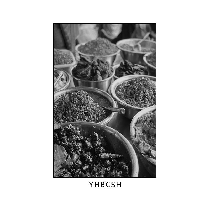 Hunan restaurant hanging paintings old Changsha Chinese hotel restaurant box hanging paintings retro nostalgic Hunan black and white architectural murals