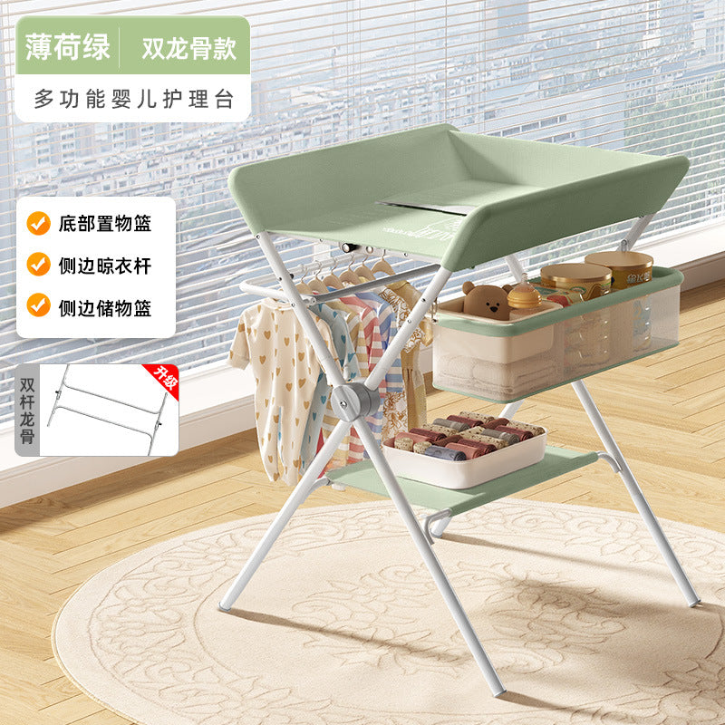Diaper changing table - portable, multifunctional, foldable, washable baby bed for diaper changing and bathing