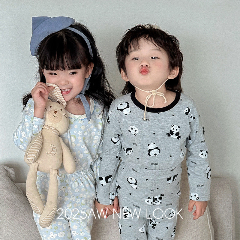 Kidspure cotton autumn clothes autumn trousers intimates xinjiang long-staple cotton new arrivalkidslong sleeves home clothes boys and girls suit