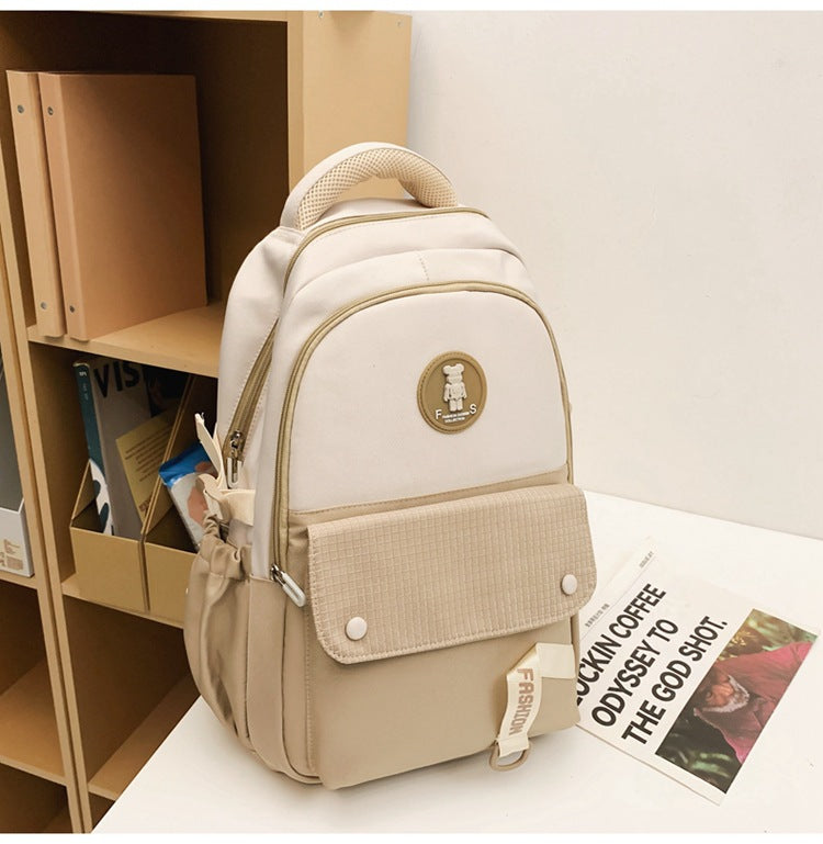 New fashionable junior high school student schoolbag simple high quality middle school student schoolbag large capacity backpack student schoolbag