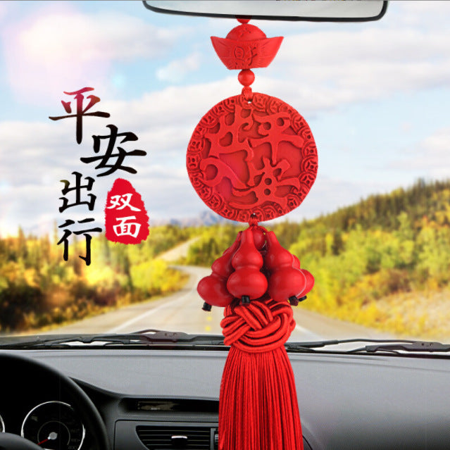 Car pendant pendant car rearview mirror hanging ornament chinese knot car lanyard safe entry and exit handmade safe car hanging