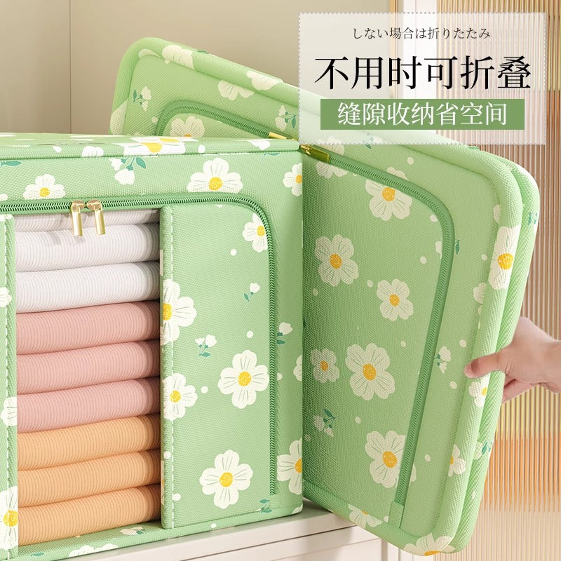 Clothes Storage Box Oxford Cloth Household Wardrobe Clothing Organizing Box Foldable Bag Basket Baina Box Storage Artifact