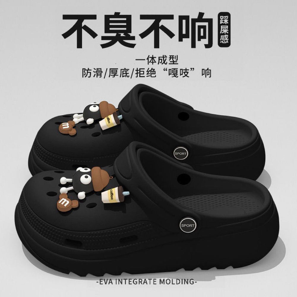 Thick sole crocs women's 2024new arrival stomping on shit feeling diy outwearfashionnon-slip non-stinky beach casual sandals