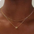 Amazon cross-border european and american style design 26 initial letter necklace layered necklace women's fashion pendant jewelry