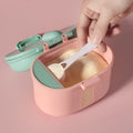Baby double-layer formula dispenser, portable rice cereal storage container, airtight moisture-proof divided compartment dispenser, baby supplies