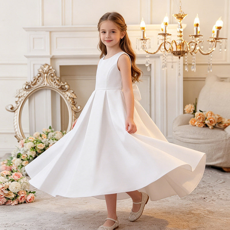 fashionable girls' evening gown, kids' birthday party princess dress, girls' vacation beach dress, summer maxi dress