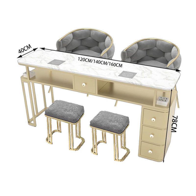 Nail art light luxury vacuum cleaner table single multi-function marble suit nail salon popular double table chair chair
