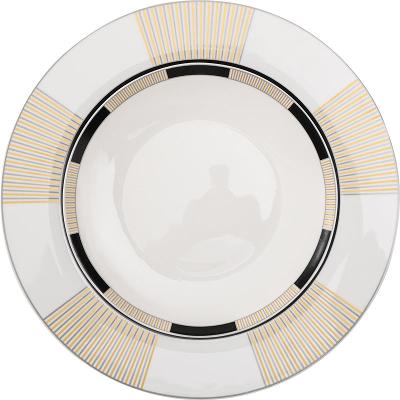Nordic light luxury western dinnerware set - model room display, modern home dinner plates, minimalist western dinner plates, high-end plating