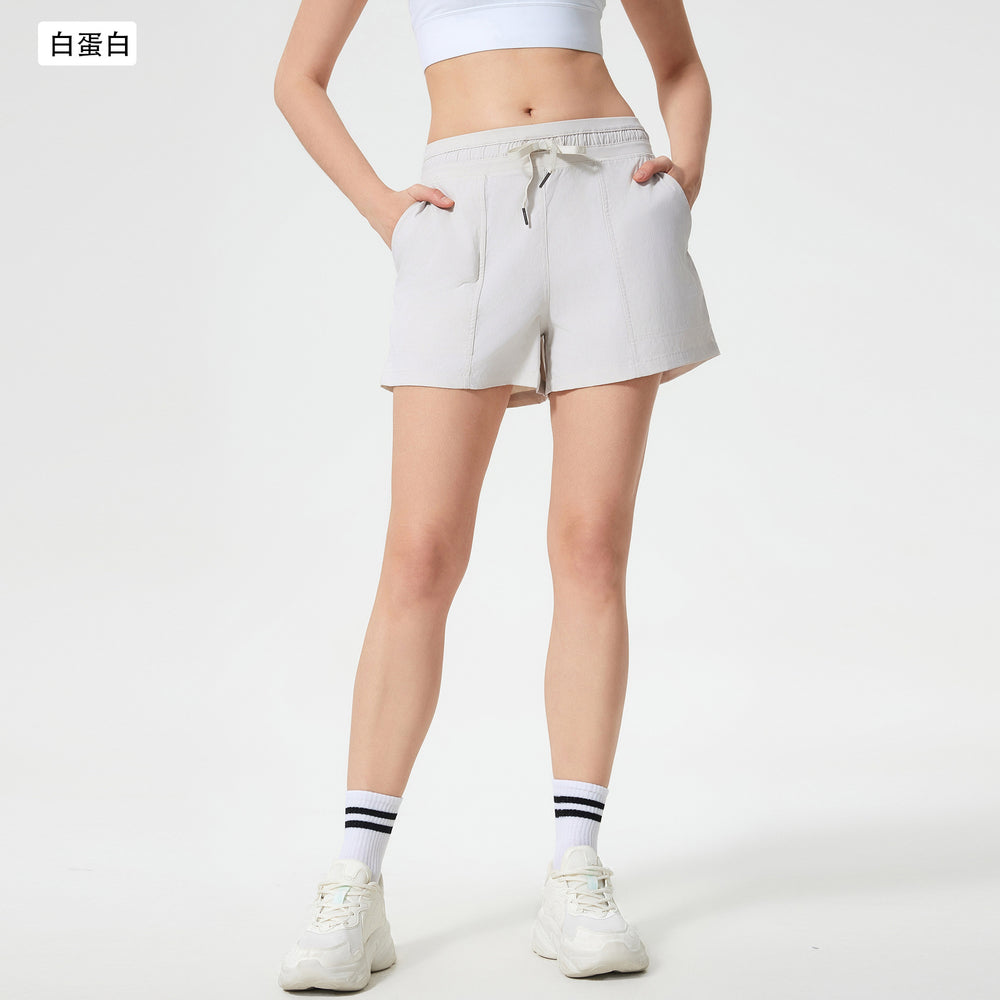 Summernew arrivalcasual sports shorts for women loose ice-feeling breathable waistband drawstring fitness yoga shorts dss069