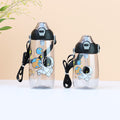 Factory custom cartoon cute kids water bottle student straw water jug big belly gift cup portable plastic water cup