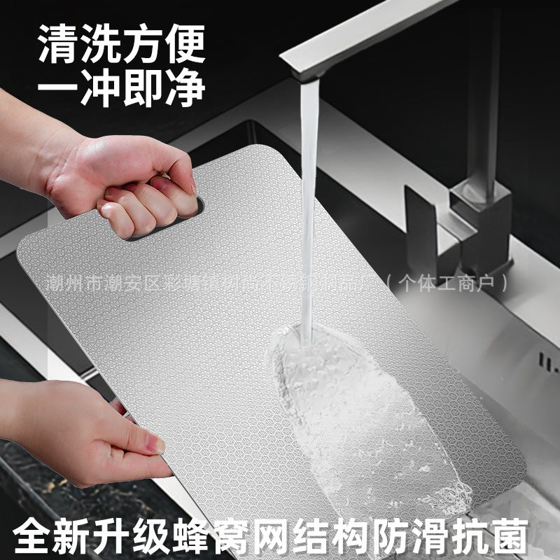 New honeycomb stainless steel cutting board - non-slip, antibacterial, anti-mold, double-sided, ideal for chopping, slicing, and kneading dough - perfect for home use