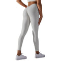 Fashionnew arrival butt lift and tummy control without embarrassing line elastic tight yoga pants v waist brushed nude sports fitness pants