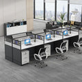 Office desk and chair set - 4, 6, or 8 seater - minimalist modern partitioned workstation for office staff - computer desk