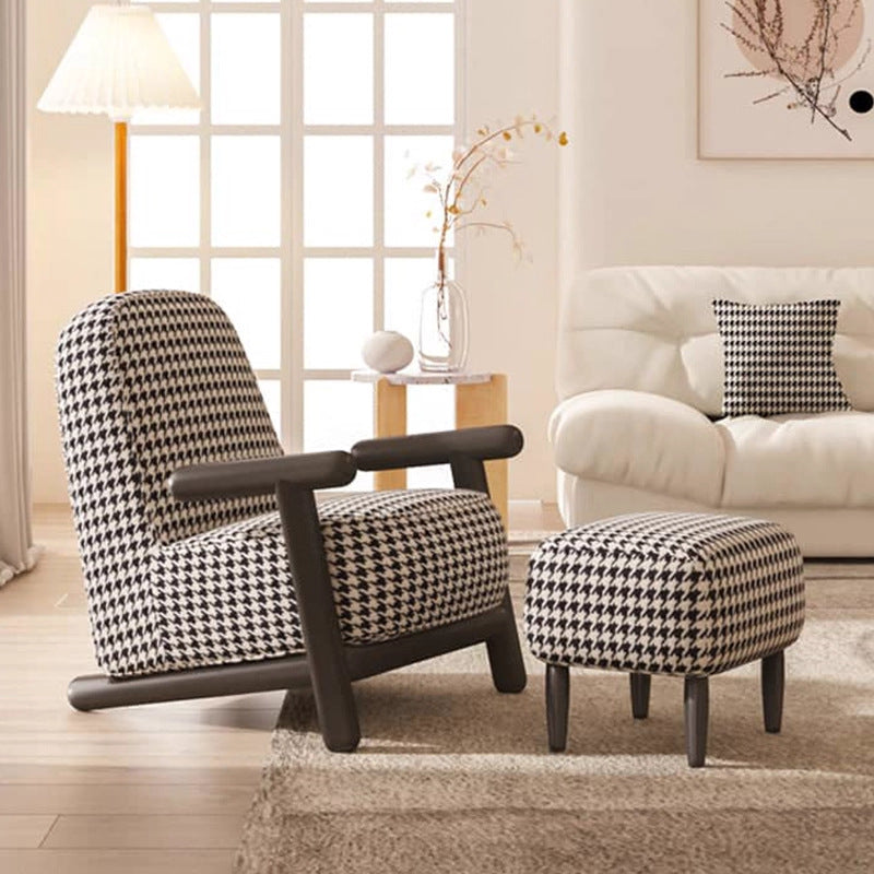 Houndstooth single sofa scandinavian normcore armchair bedroom lounge chair balcony lazy chair designer casual chair