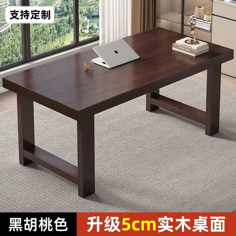 Solid wood desk - rectangular computer desk for bedroom, home office, and study - ideal for middle school students and workspaces
