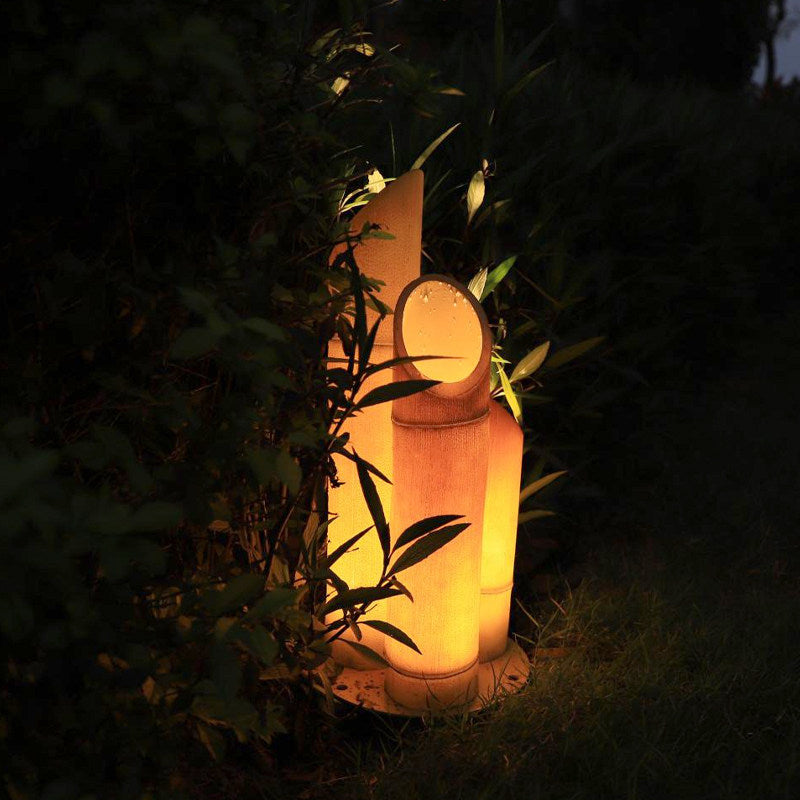 Outdoor waterproof courtyard light, bamboo style lawn lamp, garden villa landscape lighting, modern minimalist park resin bamboo lamp