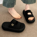 Thick solevelcro sandals and slippers for women summeroutwear2026 new arrivaleasiest for matchslimming look one-line slippers casual sandals