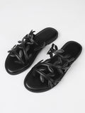 Leaf slippers women's summer outwear new arrivalpopulareasiest for match beach flip flops travel vacation flats sandals