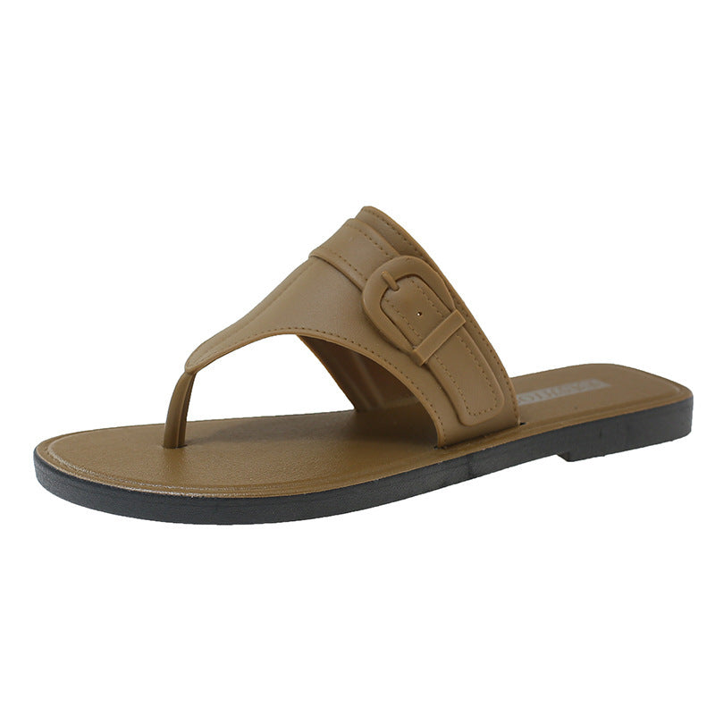 French retro thong sandals - 2026 spring/summer collection - ethereal beach vacation flip-flops - flat sandals for outdoor wear