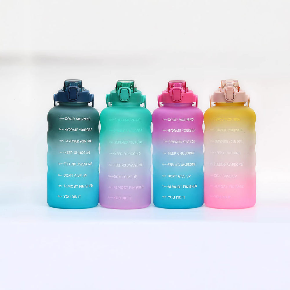 Large-capacity gradient water cup, high-end elastic lid with straw, portable water kettle, outdoor sports and fitness direct drinking plastic cup