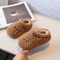 Girls' fleece-lined lambswool outdoor warm cotton shoes,  new korean style, cute fuzzy slippers, loafers