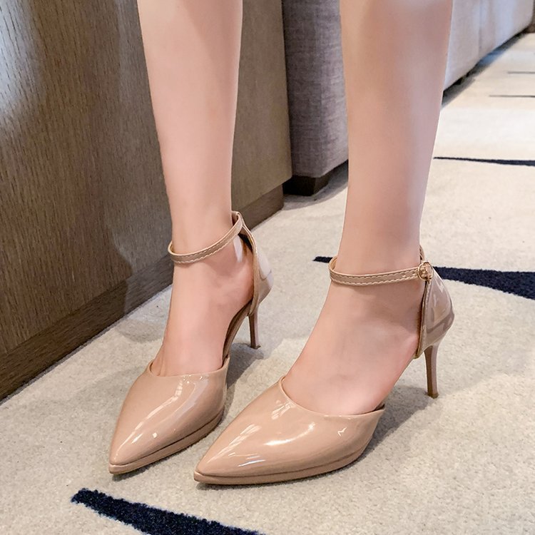 2025 new waterproof platform single shoes women's summer new large size stiletto high heels hollow pointed toe high heel sandals women's