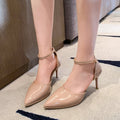 2025 new waterproof platform single shoes women's summer new large size stiletto high heels hollow pointed toe high heel sandals women's