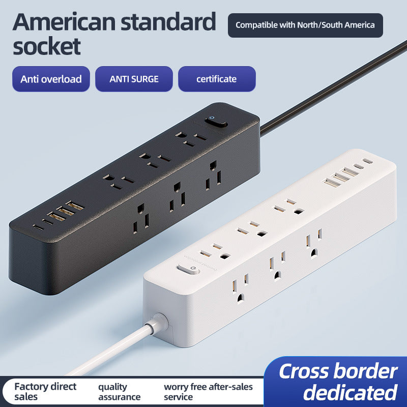 Us standard pure copper power strip multifunctional mexican socket usb power strip type-c american 110v japanese taiwanese