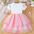 Exportsummernew arrivaldress style gauze skirt mesh cartoon princess skirt skirt girl short sleeve kids summer wear