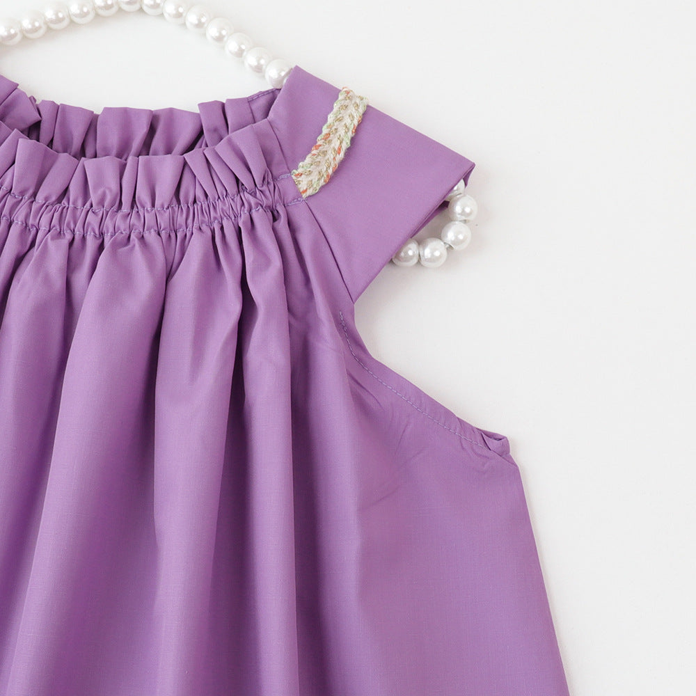 summer new korean style girls' dress - unique sleeveless solid color tank dress - princess dress - export quality