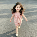 Girls' outfit  new sweet style baby girl clothes two-piece set children's lightweight princess summer clothing