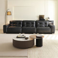 Italian normcore genuine leather sofa large apartment living room large black cow sofa 2025 new arrivalretro black diamond sofa