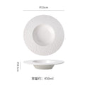 Hotel stylish rock pattern ceramic straw hat pasta plate restaurant for home high-looking ceramic soup plate classy sense of presentation