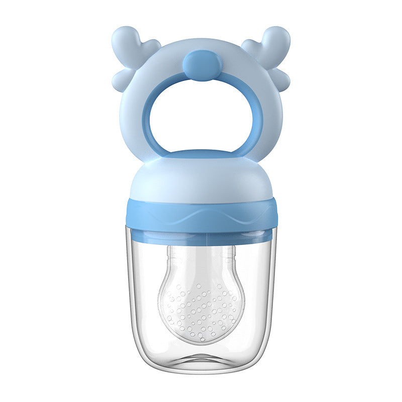 English card baby fruit and vegetable bite music baby eating fruit complementary food tooth glue deer fruit and vegetable pacifier children's juice