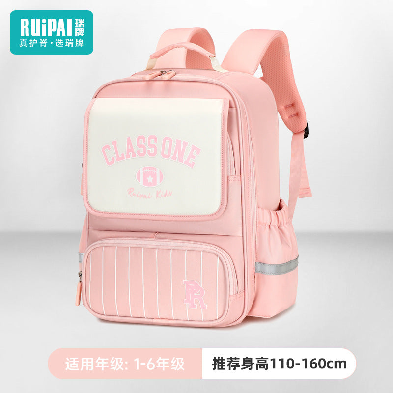 Rui brand schoolbag for boys and primary school students in the first grade, large-capacity anti-splashing water spine protection to reduce the burden on children and boys backpack wholesale
