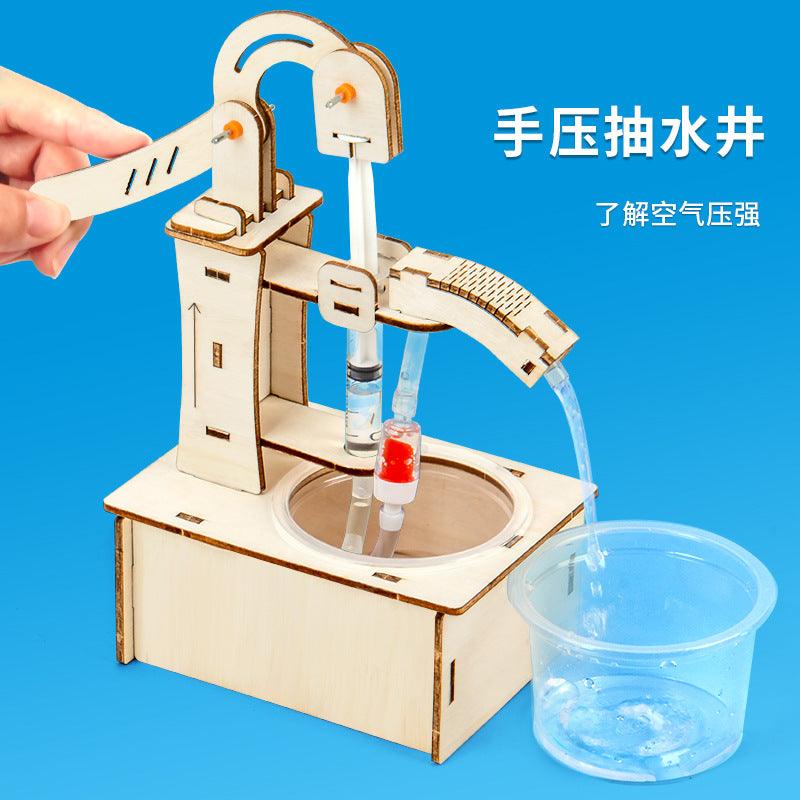 Scientific experiment DIY hand pressure pump manual pressure well technology small production children's educational toys material package