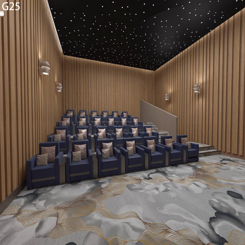 Customized fire-retardant carpet for movie theaters, home theaters, and clubs: soundproofing, noise reduction, and vibration dampening - full coverage installation