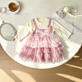 Baby girl long-sleeve dress,  new style, chic princess dress for girls, spring/autumn tulle tutu dress for children