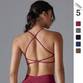 seamless pure color cross back tight high elastic sports intimates yoga clothes running fitness yoga bra for women