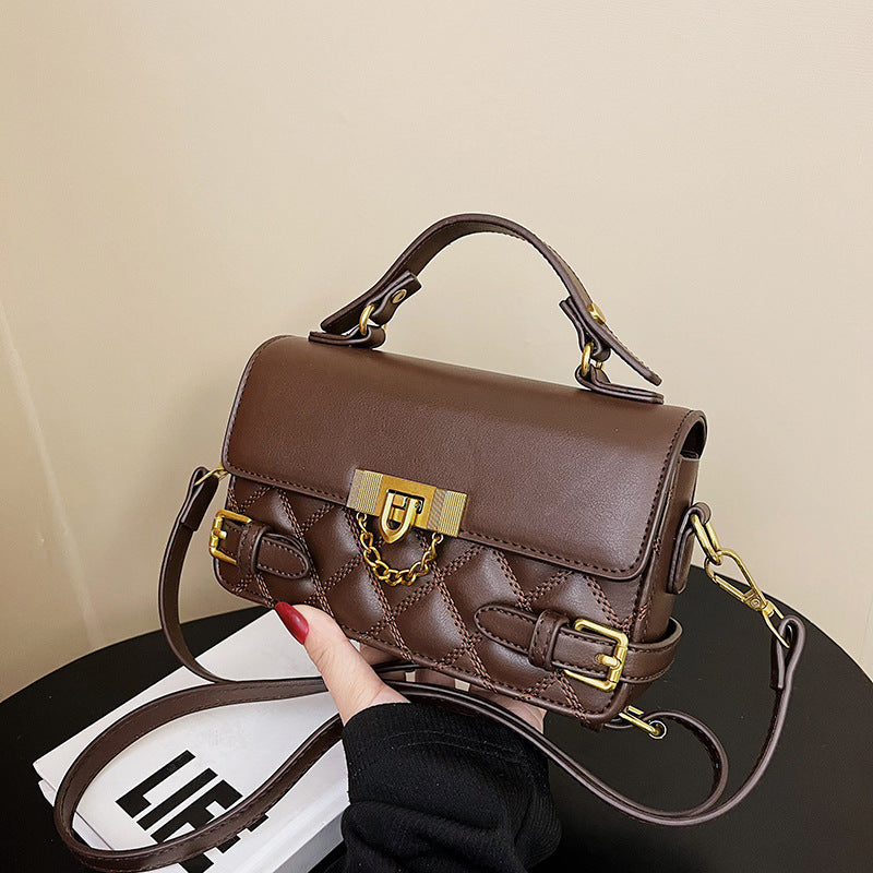 Rhombus bag handbag bag 2025 new trendy retro versatile small square bag women's winter high-end versatile messenger bag