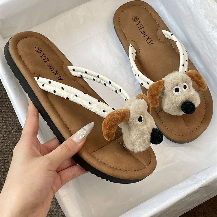 Ragdoll dog flip-flops women's summer outwear non-slipplaid non-slip student k-style flip-flops sandals animal cartoon
