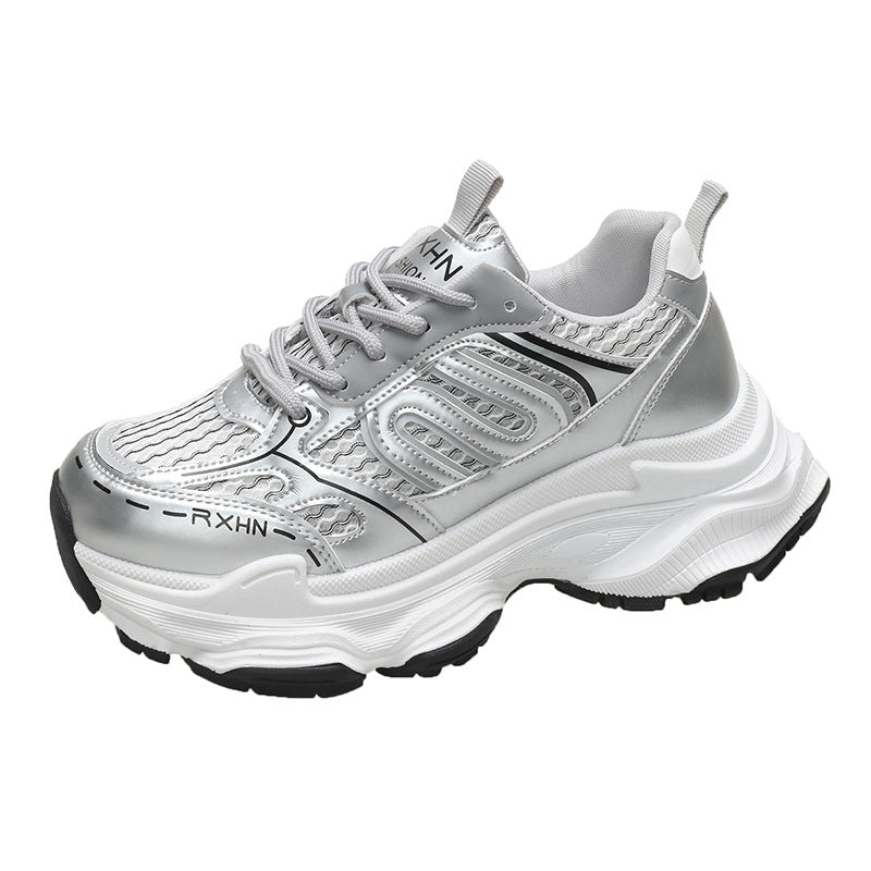 Thick sole dad shoes for women 2026new arrivalsummer thin mesh breathable mesh shoes heightenedcasual sneakers