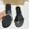 Za's 2025 summer new french-style thong sandals: bohemian-inspired, thin-strap, flat sandals for women - summer fashion, versatile and chic