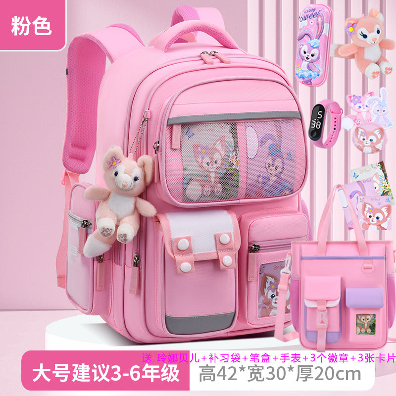 2026 new children's backpack for boys, elementary school grades 1-6, boys' and girls' spine-protecting, weight-reducing double shoulder bag