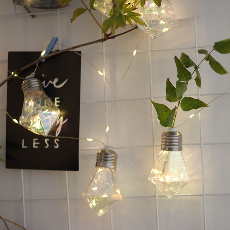 Factory direct sales 100 lights 10 bulbs LED light strings Copper wire light bulbs Diamond lighting, Christmas tree decorative light bulbs