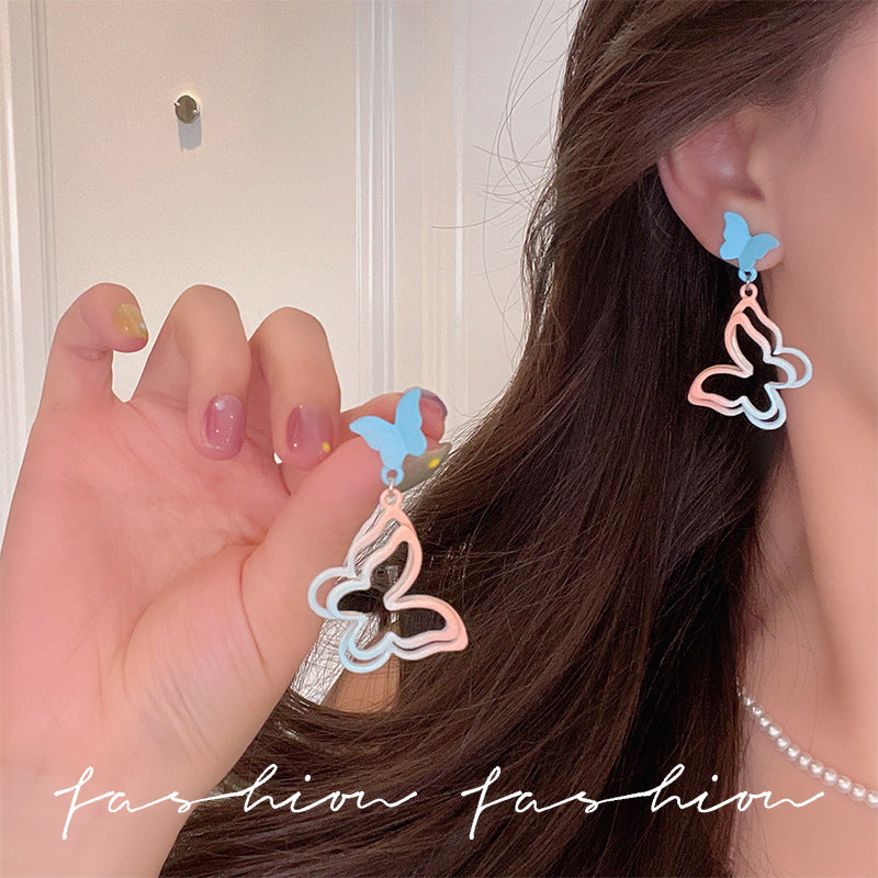 Interesting cut out butterfly earrings sweet dopamine spring and summer fashionelegantniche style earrings small fresh earrings wholesale