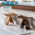 Creative entrance shoe changing stool for home small stool fitting room stackable log butterfly stool track kids small stool
